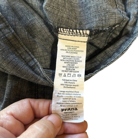 PRANA Men's‎ XL Gray Textured Drawstring hemp Shorts Casual Summer Outdoor - Picture 5 of 5